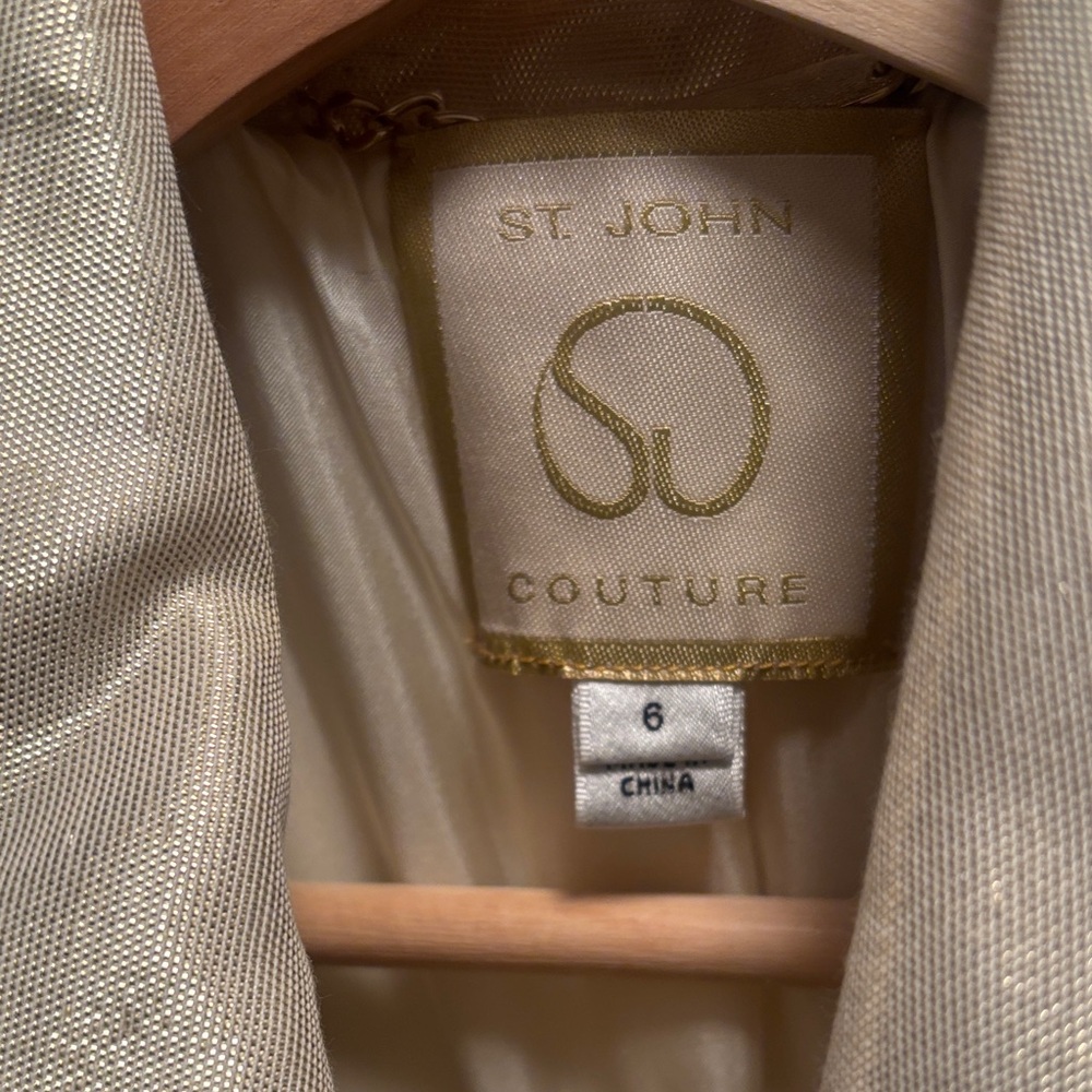 St. John Couture Gold Metallic Tailored Dressy Jacket/Coat - Picture 2 of 10